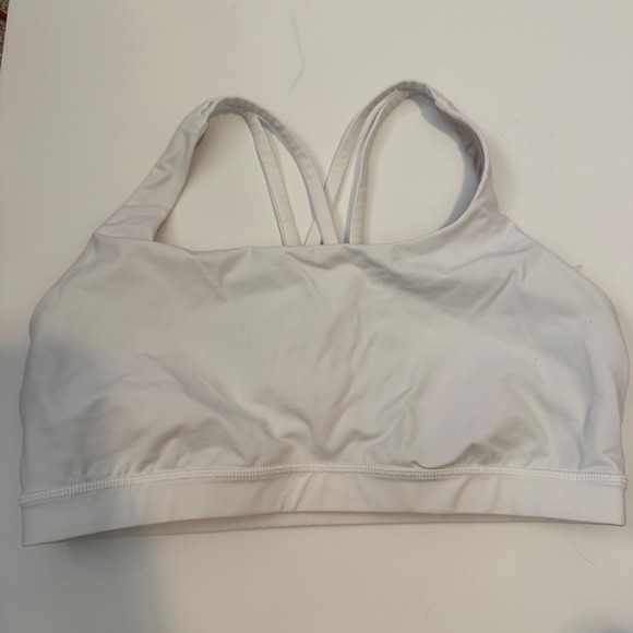 Lululemon Other - Lululemon Energy Bra White Strappy Criss Cross Sports Bra Size 12 LW2EB3S